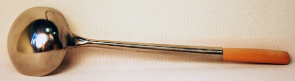 Ложка для вока Wolmex 3", нержавеющая сталь, деревянная ручка